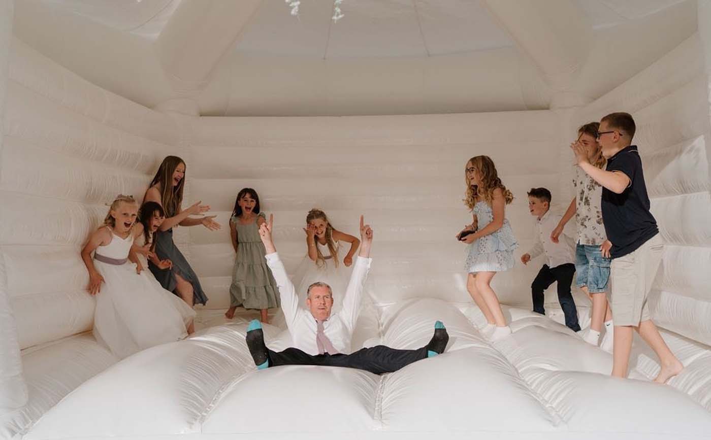 White Wedding Carousel Bouncy Castle